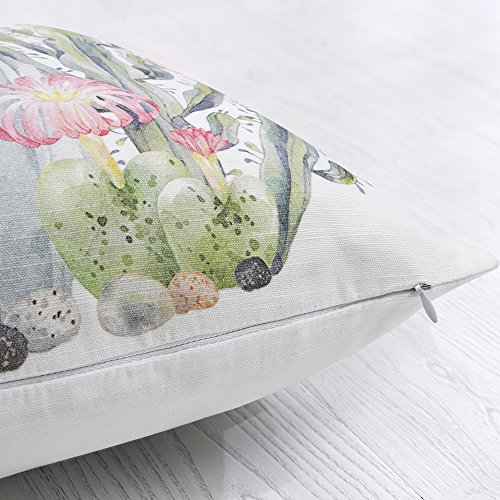 YINFUNG Decorative Throw Pillows Cases for Couch, Modern Style Cotton Square Cushion Cover 18" x 18" 45cm x 45cm, Shape- Cactus
