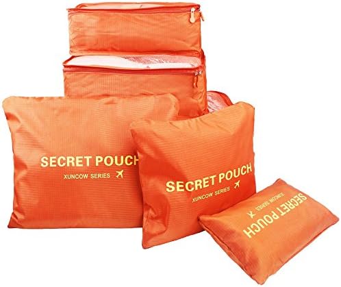 Woworld Travel Colorful Packing Cubes 6/7 Set Waterproof Compression Laundry Pouch Shoe Bags