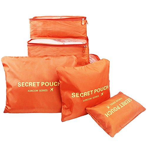 Woworld Travel Colorful Packing Cubes 6/7 Set Waterproof Compression Laundry Pouch Shoe Bags