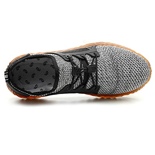 TICCOON Steel Toe Shoes Work Safety Shoes for Men and Women Lightweight Industrial & Construction Shoe (10 M US Women/8 M US Men, YX03-GRAY)