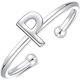 GLIJWELE 925 Sterling Silver Rings - Adjustable Initial & Stackable Cute Rings for Women - Jewelry Gifts