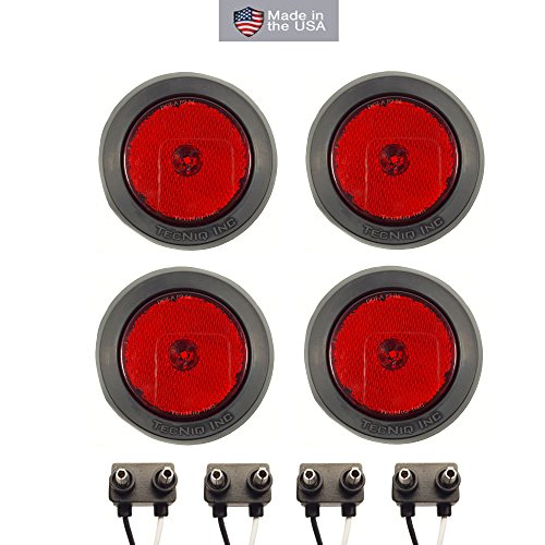 Buy (4) LED 2.5" Round Red Clearance/side Marker Light Kit with Light