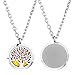 INLIFE [Upgraded] Aromatherapy Essential Oil Diffuser Necklace, Tree of Life Locket Pendant, 24