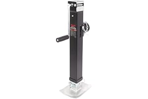 NBJINGYI Heavy Duty 8000LB Trailer Jack 28" Lift, Pipe Mount Swivel Jack with Lock Pin, Square Tube Mount, Side Wind Handle & Foot Plate, Black Coating