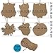 Supla 120 Pcs Maple Leave Owl Pumpkin Acorn Paper Cutouts with Holes Party Brown Kraft Xmas Tags Cards with Jute Strings Hang Labels Tags Candy Favor Tags Rustic Name Table Place Cards Escort Cards