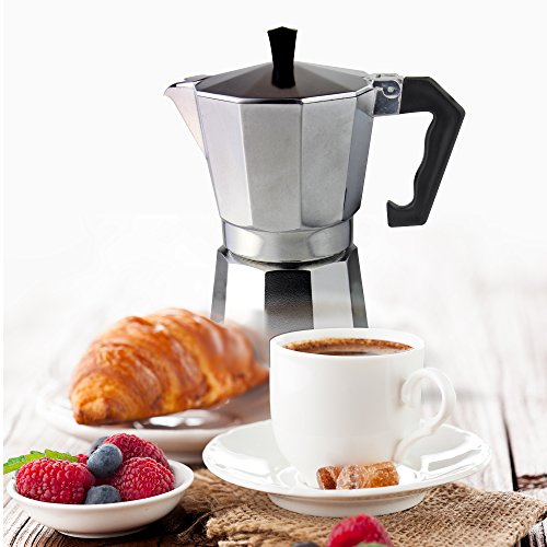 Café Olé ECM-09 Italienischer Espressokocher aus Aluminium – 9 Mokkatassen/ 360 ml – Bild 6