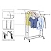 SONGMICS Rolling Garment Rack Heavy-Duty Double-Rail Clothing Hanging Rack on Lockable Wheels Chrome Finish ULLR22C