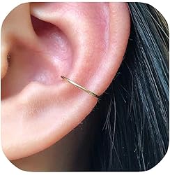 LUCKYJEWUS 14k Gold Filled Conch Hoop Earrings for