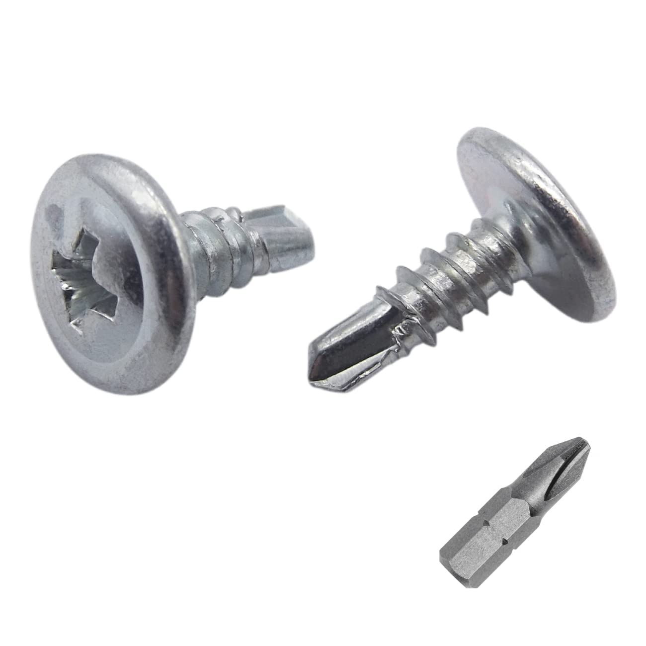 (Pack of 50 pcs) Zinc Plated Steel 4.2 x 13 mm Screws, Phillips Modified Truss Head, Self-Drilling Sheet Metal Screw, Self Tapping (50, 4.2 x 13 mm)