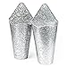 Ilyapa Galvanized Wall Planter 2 Pack - 16 Inch Hanging Metal Wall Vases for Flowers - Farmhouse Style Decor