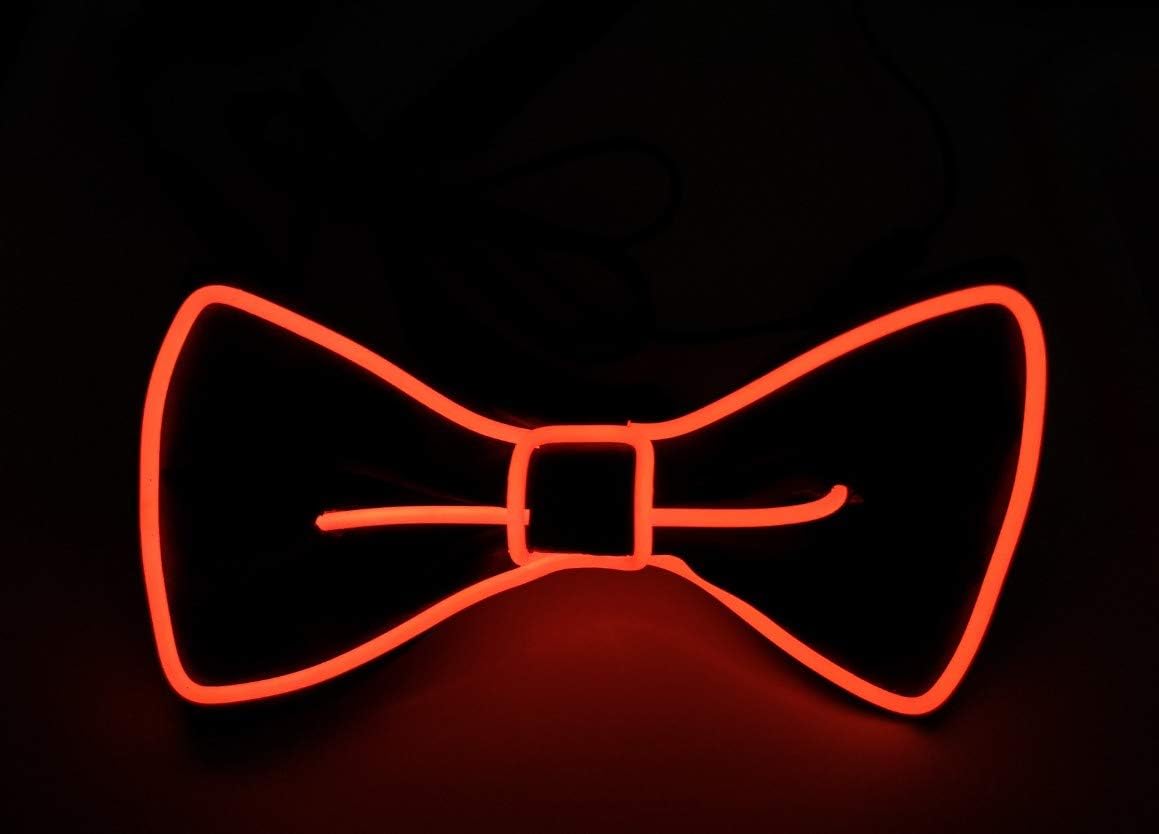 SOUTHSKY Christmas Luminous LED Bow Tie Fancy Plain Bowties Novelty Neon EL Wire Light Up for Christmas,Halloween