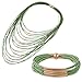 D EXCEED Jewelry Lightweight Handmade Magnet Clasp Multi Layered Rope Bib Necklace Bracelet Set for Women