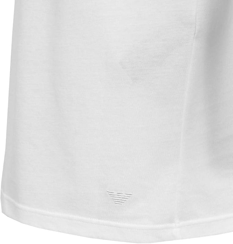Paquete de 2 Camisetas de algodón Puro con Cuello en V para Hombre, Color Blanco, Talla S