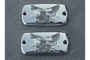 I5MOTORCYCLE i5 CHROME EAGLE RESERVOIR CAPS compatible with Honda Valkyrie Goldwing Gold Wing VTX1800 VTX 1800