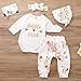 SWNONE Little Sister Newborn Outfit Bodysuit Tops Floral Pants Bowknot Headband Hat Outfits Set (White, 0-6 m)