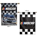NASCAR 2 Sided Vertical Banner Flag Checkered Flag Race Car