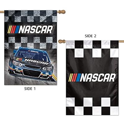 NASCAR 2 Sided Vertical Banner Flag Checkered Flag Race Car