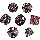 eBoot Polyhedral 7-Die Dice Set for Dungeons and Dragons with Black Pouch (Red Black)