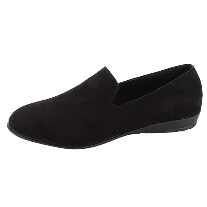 Damen Slipper, Runde Kappe Wildleder Frauen Schlüpfschuh,Slip-on,modisch,Freizeitschuh, Damen Klassische Ballerinas Spitze By