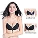 Kingoudoor Strapless Bra Self Adhesive Invisible Silicone Reusable Push Up Bra with Drawstring 2Pack, C, Beige/Black