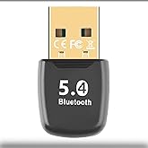 Bluetooth 5.4 Adapter for PC, USB Bluetooth Dongle Receiver for Wireless Keyboard, Mouse, Headphones, Speaker, Gamepad - Supp