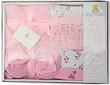 Big Oshi Unisex-baby Layette 5 Piece Gift Set, Pink, 0-3 Months