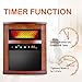 Air Choice 1500W Portable Space Heater with Remote &Timer, Function 3 Modes with Intelligent Programmable Thermostat, Overheat & Tip-Over Shutoff Wood Cabinet, M, Brown
