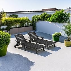 SERWALL Patio Chaise Lounge Chair Set of
