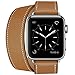 Compatible with Apple Watch Band 38 40mm, Marge Plus Genuine Leather Double Tour Watch Strap Replacement Band Compatible with Apple Watch Series 4 /3 / 2/ 1 Sport and Edition, Brown