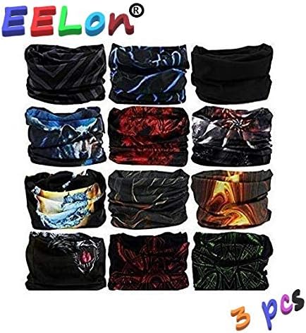 EELon 13 in 1 Unisex Bandana Headband Headwrap wristband, hat, balaclava, headwrap, neck warmer multifunction use Best colours and Design (PACK OF 3)