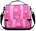 MIER Double Decker Insulated Lunch Box Pink Soft Cooler Bag Thermal Lunch Tote with Shoulder Strap (Pink Star)