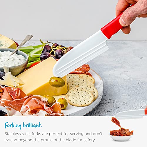 Dreamfarm Knibble NonStick Cheese Knife with Stainless Steel Forks