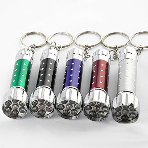 YRLED Mini Portable Supper Bright Batteries Powered LED Tactical Electric Torch Pocket Size 7 LED Flashlight with Key Chain Portable and Convenient for Use