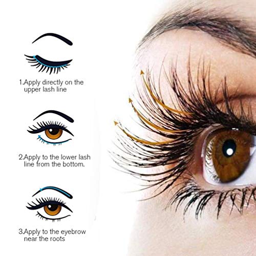 Eyelash Growth Serum,Pudaier 100% Natural Brow Lash Enhancer Eyelash Booster Natural Eyebrow Lash Enhancer Irritation Free Formula for Longer Fuller Thicker Lashes(5ml) Blue
