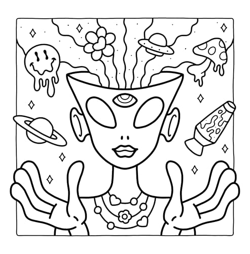 Trippy & Groovy: Psychedelic Coloring Book for Adults Featuring Mushrooms, Aliens, Magic Worlds and Illusions for Relaxation Trippy & Groovy: Psychedelic Coloring Book for Adults Featuring Mushrooms, Aliens, Magic Worlds and Illusions for Relaxation Paperback Spiral-bound