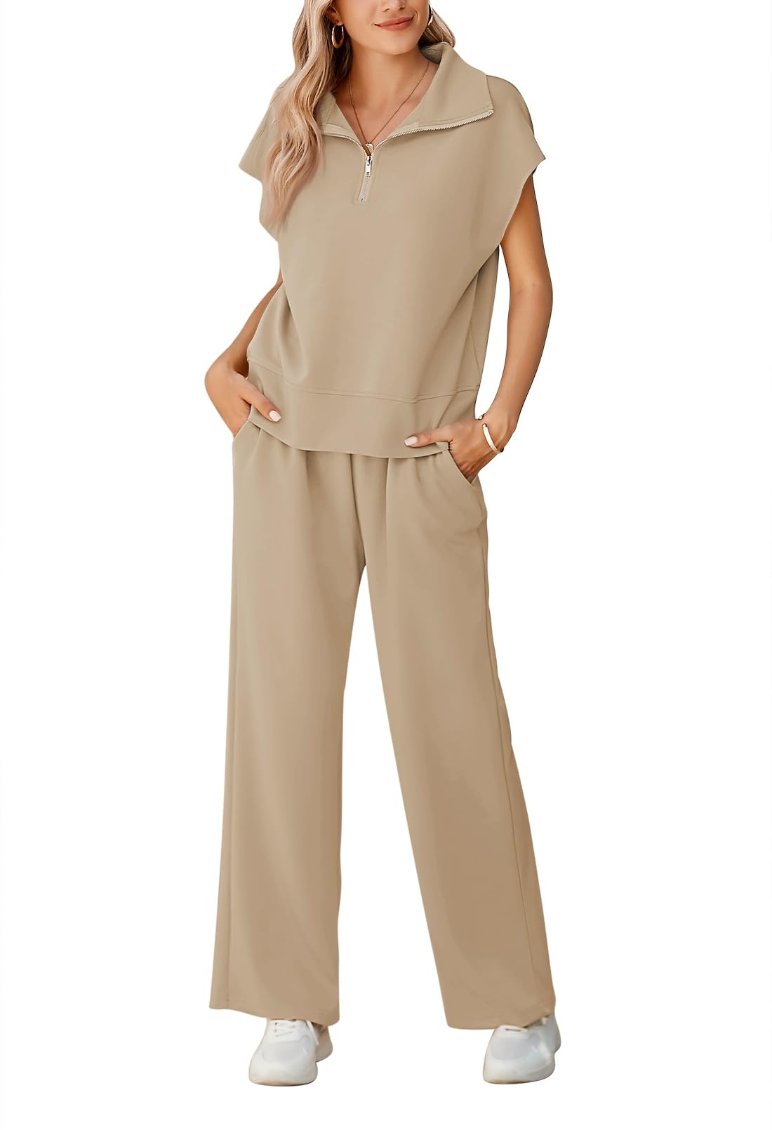 TORY PINK STRIPE COZY 2 PIECE WIDE LEG SET main image 1