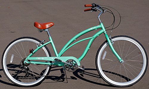 Fito Anti Rust Light Weight Aluminum Alloy Frame, Marina Alloy 7-Speed for Women - Mint Green, 26" Wheel Beach Cruiser Bike Bicycle - Thumbnail 5