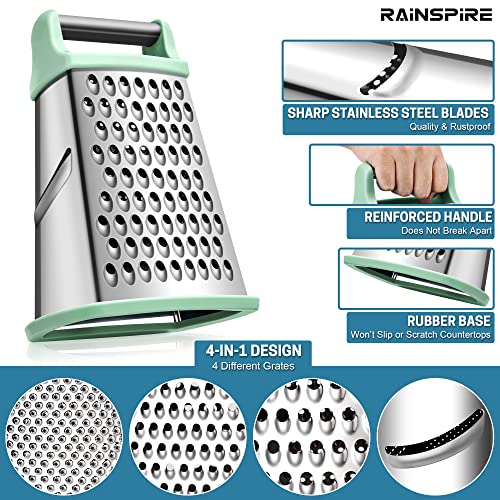 Rainspire Professional Box Grater, Cheese Grater Box for Kitchen