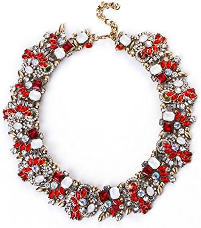 Anna Beryl Vintage Gem Filled Statement Necklace Women Choker Fashion Necklace