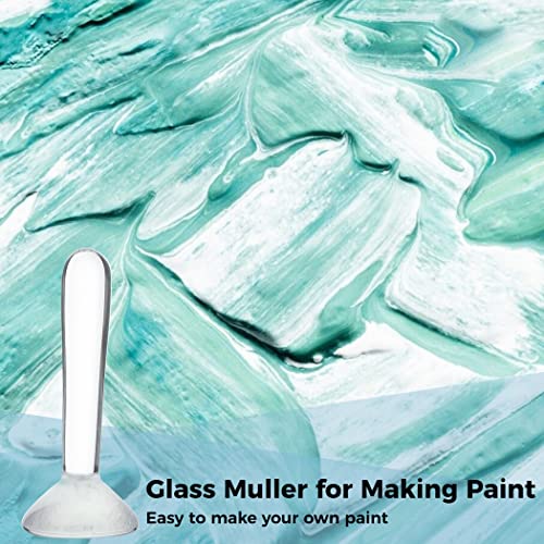 Homaisson Glass Muller for Making Paint, Flat Bottom Mineral Pigment