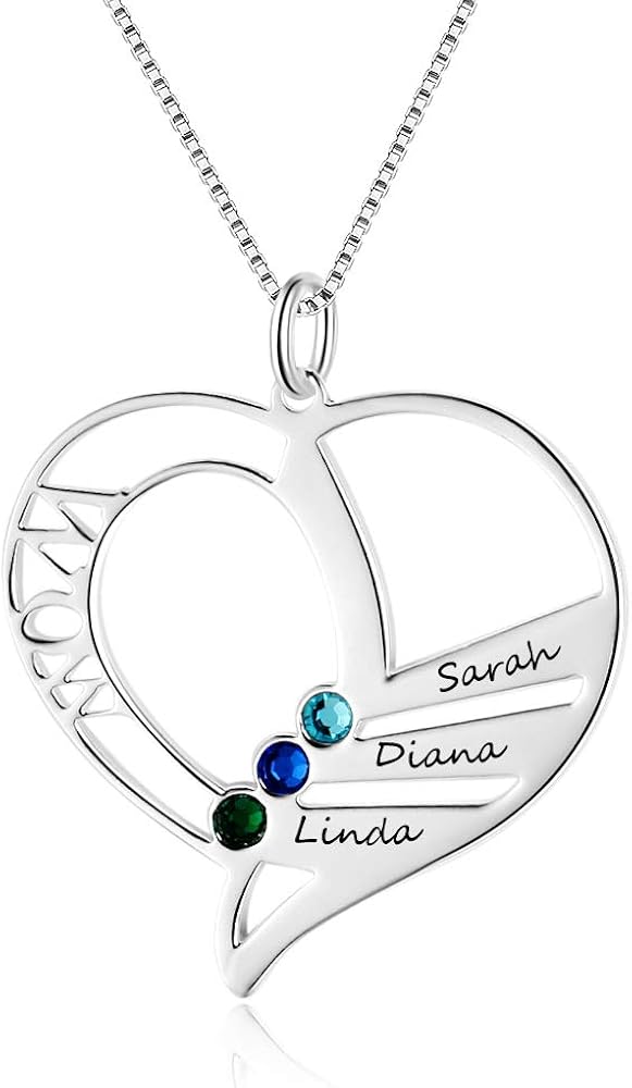 mother's day necklace with children's names