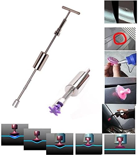 HiYi Slide Hammer 2 in 1 T Bar Repair Tools Glue Puller Dent Removel Puller Tools Paintless Dent Repair Tools (Cylindrical Hammer)