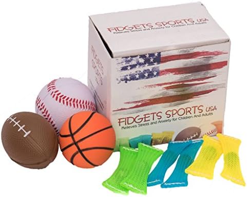 Fidget Sports USA - Fidget Toys and Stress Balls Relieves Stress And Anxiety for Children and Adults - Soothing Marble Fidgets and Squeeze Balls Help With Autism and ADHD