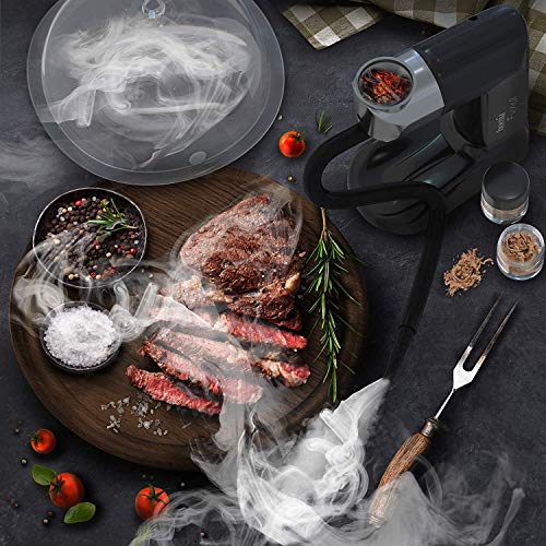 homia Smoking Gun Wood Smoke Infuser - Starter Kit, 12 PCS, Portable Electric Smoker Machine with Accessories and Wood Chips - Cold Smoke for Food and Drinks - Thumbnail 5