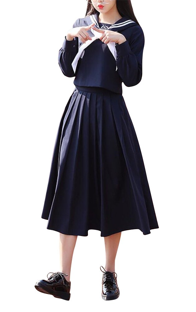 ACE SHOCK Japanese School Uniform Adult Women, Halloween Cosplay Costume Suit Long Sleeve