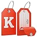 Shacke Initial Luggage Tag with Full Privacy Cover and Stainless Steel Loop – (Letter K)