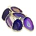 1 Purple Agate Slice Pendant Gold Plated Rock Paradise Exclusive Certificate of Authenticity AM8B7-02