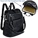 UTO Women Backpack Purse PU Washed Leather Ladies Rucksack Shoulder Bag, Black