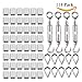 100 Pcs 1/16-inch Wire Rope Aluminum Sleeves Clip Fittings Cable Crimps, 10 pcs M2 Stainless Steel Thimble Combo, 6-Pcs Turnbuckle Tension Wire Rope With Eye&Hook (M4), Stainless Steel Kit, Aunifun