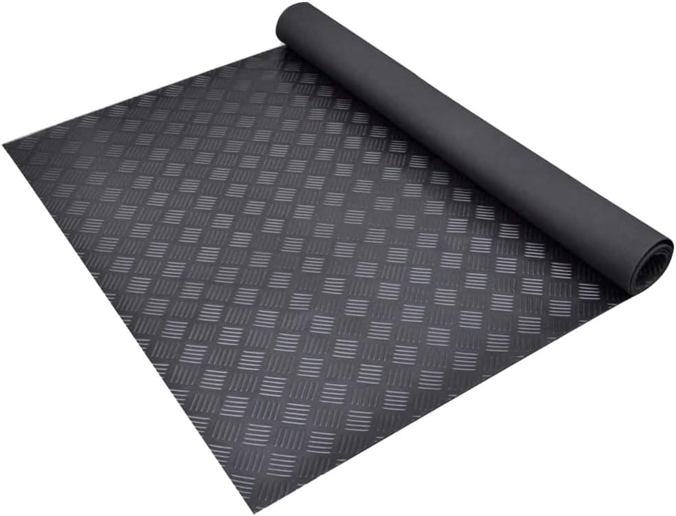 MYOYAY Gummimatte Für Garage 1x5m | Rutschfeste Diamantplatte 3mm | Vielseitige Bodenmatte